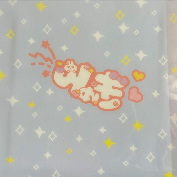 Amifa Kawaii Purikura Clear Vinyl Pouches Set with Qlia Glitter Bear Lipstick Pe - Picture 4 of 9